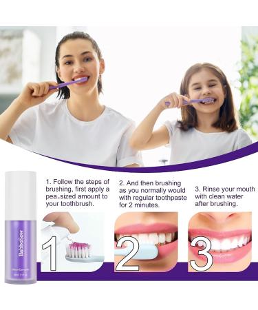 Purple Teeth Whitening Toothpaste 2PCs | HeroSmile Color Correction Serum for Stain Removal & Whiter Teeth - Buy Online on GoSupps.com