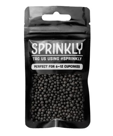 simply topps 3mm Matt Black Dragees Cupcake Cake Decoration Sprinkles Sugar Balls Pearls (30) 30.0 grams