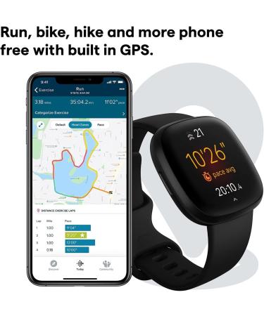 Fitbit Versa 3 Black - Smart Fitness Watch | Buy Online - Buy Online on GoSupps.com