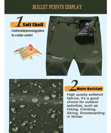 MAGCOMSEN Men's Winter Fleece-Lined Ski Snow Pants | Water-Resistant, 4 Zip Pockets | Black 32 - Buy Online on GoSupps.com