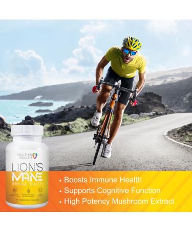 Health IS Wealth LION'S MANE Organic Mushroom Extract - Powerful Nootropic for Cognition Memory Brain Booster and Immune Health (60 veg caps) - Buy Online on GoSupps.com