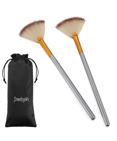 JewelryWe Pack of 2 Fan Mask Brushes Acid Applicator for Glycolic Peel/Masques 2 pieces