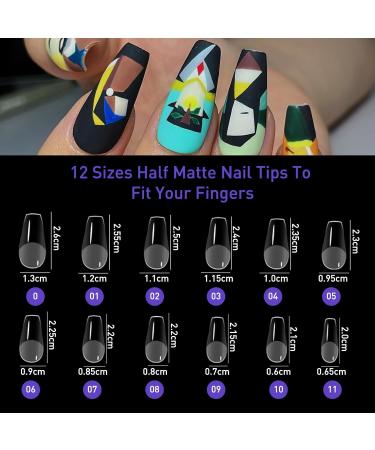 Beautilux 552 PCS Coffin Nail Tips - Medium Transparent Gel Nails Soft Full Cover for Home & Studio Manicure - Buy Online on GoSupps.com