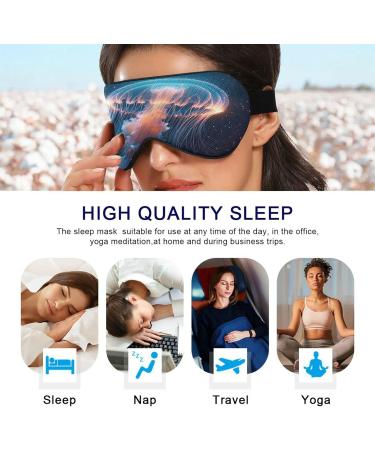 Jellyfish Glowing Sleep Mask | Light Blocking Eye Mask for Men & Women | Adjustable Soft Blindfold for Travel Work & Naps - Buy Online on GoSupps.com