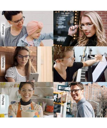 Blue Light Blocking Glasses | Anti Glare Computer Eyewear for Men and Women | UV 400 Protection, Reduce Eye Strain | Square Leopard and Transparent Frames - Buy Online on GoSupps.com