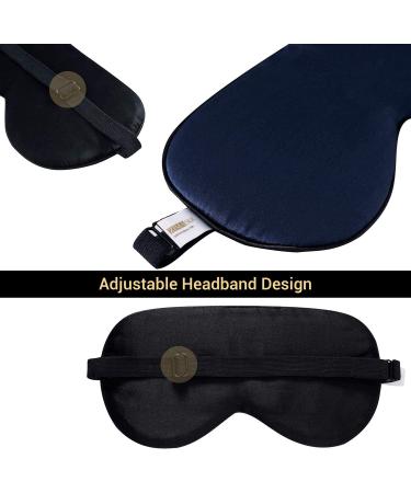 ZIMASILK 100% Natural Silk Sleep Mask - Adjustable Super-Smooth Soft Eye Mask for Sleep in Navy Blue - Buy Online on GoSupps.com