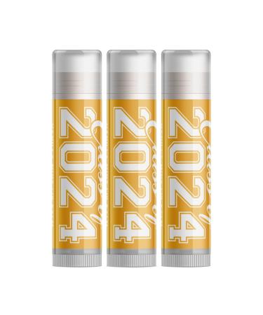 Class of 2024 Graduation Lip Balm - Yellow - Set of Three