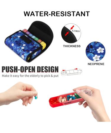 Weekly Travel Pill Organizer Case - 7-Day AM PM Medication Reminder with Neoprene Carrying Case - 4 Times a Day Compartments for Easy International Use - Buy Online on GoSupps.com