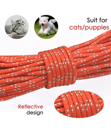 Ranypet 15m Reflecting Long Line for Cats & Small Animals - Safe Durable Leash in Orange for Kittens Puppies & Rabbits - Buy Online on GoSupps.com