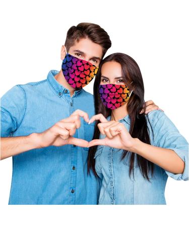 ZQP 20PCS Valentine's Day Design Disposable 3ply Face Bandanas Elastic Earloop Pr-otective Breathable Comfortable FaceDecors for Adults - Buy Online on GoSupps.com