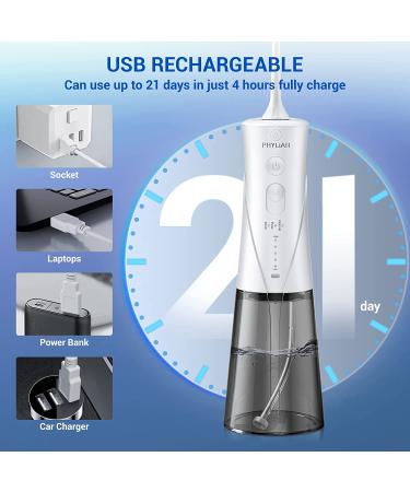 PHYLIAN Cordless Power Flosser with 3 Modes & 15 Levels - Rechargeable Dental Flosser for Home & Travel - Buy Online on GoSupps.com
