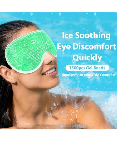 BeeVines Cooling Eye Mask 2 Pack Gel Cold Eye Mask for Puffy Eyes Eye Mask for Dark Circles Dry Eyes Cold & Warm Sleep Compress for Post Surgery Puffiness Allergies Sinuses (Blue & Green) 03 Blue & Green - Buy Online on GoSupps.com