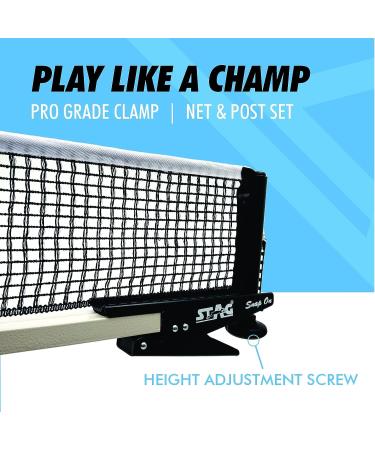 Stag Clip-On Professional Grade Table Tennis Net & Post Set | Easy Setup & Spring Activated Clamp | Indoor & Outdoor Compatible | Snap-On Ping Pong Net - Buy Online on GoSupps.com