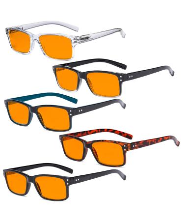 Eyekepper 5 pieces Classic Spring Hinge Reading Glasses Sun Reading Glasses Blue Light Blocking-b98-5 pieces 2.5 diopters