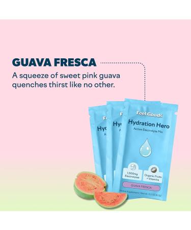 Feel Goods Hydration Hero | Sugar-Free Electrolyte Powder with Organic Coconut Water Magnesium L-Theanine Vitamins C & B12 | Keto Vegan Non-GMO | 15 Packets Guava Fresca - Buy Online on GoSupps.com