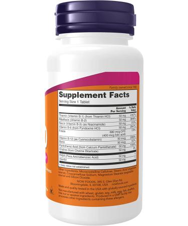 Now Foods B-50 Complex - 100 Tablets for Energy & Immune Support - Buy Online on GoSupps.com