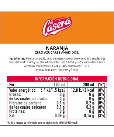 Food - La Casera Orange Refreshing Drink (2 x 1.5 L) - Buy Online on GoSupps.com