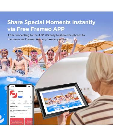 Skyzoo 10.1'' WiFi Digital Picture Frame | 1280x800 IPS Touch Screen | Share Photos and Videos Remotely | Gift for Friends and Family - Buy Online on GoSupps.com