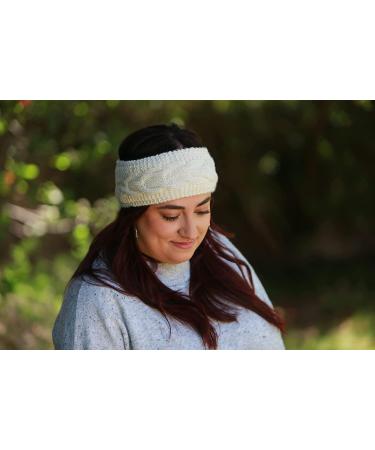Heavenly Himalayan Handmade Nepal Wool Headband - Ethically Made Extra Wide Ear Warmers for Women - White - Buy Online on GoSupps.com