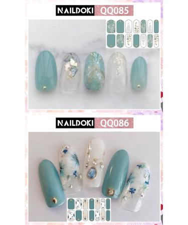 NAILDOKI Nail Stickers 12Sheets x 14 Pieces Full Wraps Nail Polish Strips Self-Adhesive Gel Nail Art Decals for Women Girls A1-07 - Buy Online on GoSupps.com