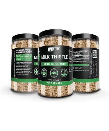 Pure Original Ingredients Milk Thistle (730 Capsules) No Magnesium Or Rice Fillers Always Pure Lab Verified 730 Count (Pack of 1) - Buy Online on GoSupps.com