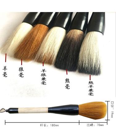 Hbasyp Chinese Calligraphy Brush Set - Large Brush (5-Pack) | Traditional Watercolor Sumi Drawing Brush - Buy Online on GoSupps.com