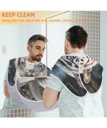 Animal White Tiger Beard Bib Apron | Beard Hair Catcher for Men | Perfect Father's Day & Christmas Gift for Dad & Husband - Buy Online on GoSupps.com