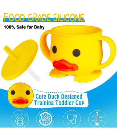 Silicone Toddler Training Sippy Cup with Lid & Double Handle - Unbreakable, 7oz, 6+ Months - Yellow - Buy Online on GoSupps.com