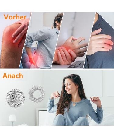 8 Hedgehog Balls & 20 Battery Pressure Rings - Skills Borderline Acupressure Set for Stress Relief & Massage | 3cm Igelball & Silver Rings - Buy Online on GoSupps.com