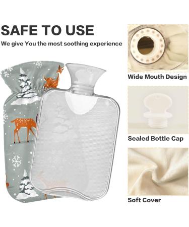 1L Durable Heat Bottle - Warm-Up Bag for Pain Relief & Cramps | Snowflakes & Deer Patterns | Ideal for Winter & Christmas - Buy Online on GoSupps.com
