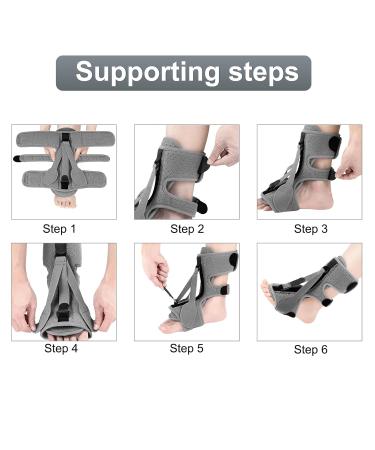 Cheerlink Adjustable Plantar Fasciitis Night Brace | Breathable Foot Relief for Plantar Fasciitis & Achilles Tendonitis - Gray - Buy Online on GoSupps.com