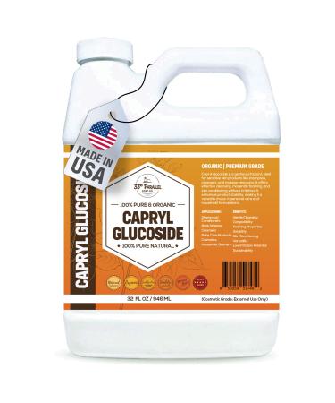 33RD PARALLEL SOAP CO. Capryl Glucoside Liquid Surfactant (32 oz) Plant Derived - DIY Skin Care - Facial Cleansers, Body Washes, Shower Gels, Foaming, Body Soap, Shampoos, Baby Products | 32 OUNCES
