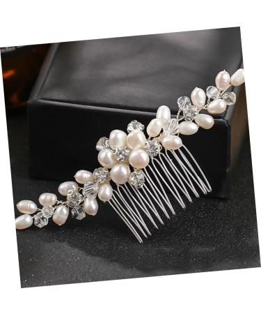 Ipetboom Rhinestone Bridal Comb Hair Comb Bridal Headpiece Crystal Headpiece Crystal Headdress Hair Pearls Bridal Pearl Headwear Honey Brows Hair Accessories Rhinestones Bride Abs - Buy Online on GoSupps.com