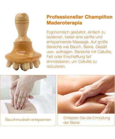 Set of 5 Wooden Massager Rollers for Cellulite & Lymph Drainage - Maderotherapy Wood Therapy Tool with Box - Buy Online on GoSupps.com