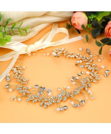 Gold Crystal Rhinestone Flower Girl Headpiece | Wedding Hair Accessories - Buy Online on GoSupps.com