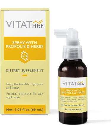 VITAT Propolis Throat Spray with Honey and Herbs 2.02 Fl Oz - Immune Support - Natural Ingredients - Additive Free - 1 Pack - Buy Online on GoSupps.com