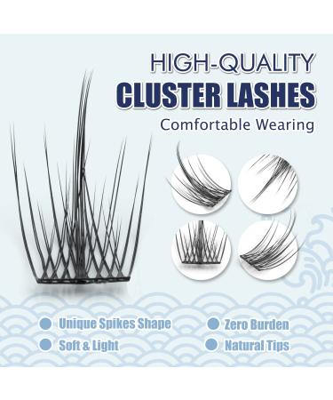 D.I.Y. 48pcs 14mm Spikes Style Lash Clusters | Individual D Curl Eyelash Extensions for Reusable, Long Lasting, Natural Wispy Look - Buy Online on GoSupps.com