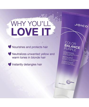 Joico Color Balance Purple Shampoo & Conditioner Set - Eliminate Brassy & Yellow Tones for Cool Blonde/Gray Hair - Buy Online on GoSupps.com