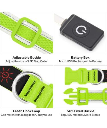 Flashseen LED Dog Collar - USB Rechargeable Light Up Safety Collar for Small, Medium, Large Dogs (Candy Pink, Size Small) - Buy Online on GoSupps.com