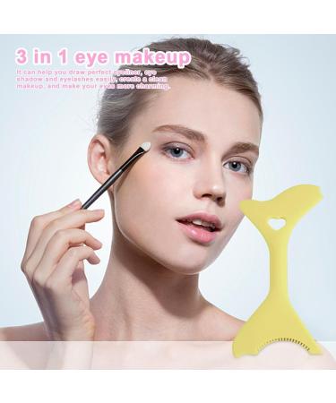 Dyeulget Silicone Eyeliner Stencil | Portable Multifunctional Eyeliner Stencils | Eyeliner Stickers for Winged Eyeliner Lashes Lip Liner Mascara Shield Yellow - Buy Online on GoSupps.com