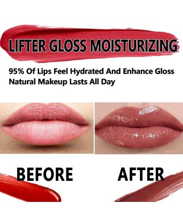 Hydrating Nude Glitter Lipgloss - Lightweight & Long Lasting Plumping Moisturizing Lip Stain for Girls | Waterproof Non-Sticky Formula - Red Tinted Natural Glow - Buy Online on GoSupps.com