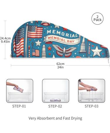 Super Absorbent Hair Towel 2 Pack - Quick Dry Hair Turbans for Women & Girls | Memorial Day Special - Buy Online on GoSupps.com