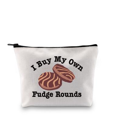 JXGZSO Funny Fudge Rounds Gift I Buy My Own Fudge Rounds Cosmetic Bag Fudge Rounds Lover Gift I Buy My Own Fudge Rounds