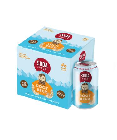 Soda Folk Root Beer (4 x 330ml cans) with Maple Syrup American Style Soft Drink Gluten-Free Vegan-Friendly 100% Natural Ingredients