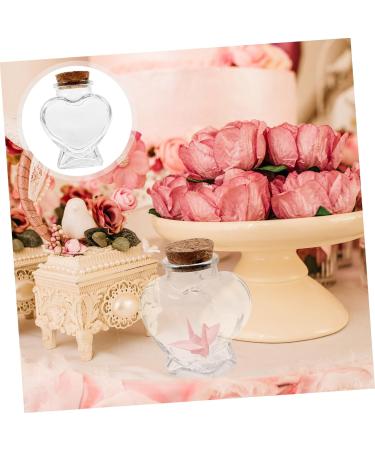 Zerodeko 4pcs Glass Heart Shaped Bottle Terrarium Wedding Decorations Decorative Wishing Bottle Glass Container with Lid Glass Jars Wishing Jar Origami Craft Bottle Glass Bottle Cork As Shownx4pcs 8.50X6.00X4.00CMx4pcs - Buy Online on GoSupps.com
