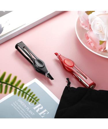 LED Lighted Tweezers Set for Precision Hair Removal - Stainless Steel, 2 Pieces (Black/Red) - Buy Online on GoSupps.com
