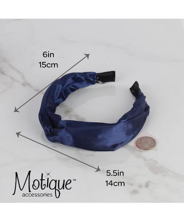 Motique Accessories Satin Twist Turban Headband for Women - Navy - Buy Online on GoSupps.com