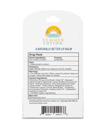 Summer Lotion Zinc Oxide Lip Balm SPF 15 Sunscreen 2-Pack - Coconut Flavor - Buy Online on GoSupps.com