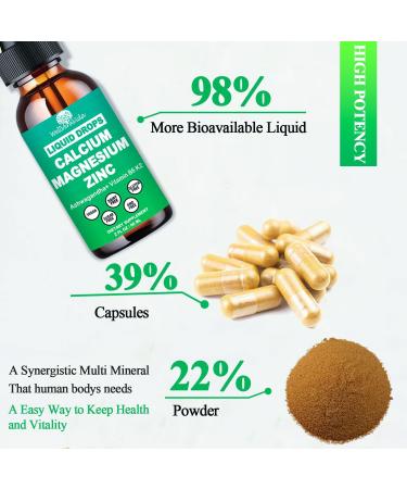 Calcium Magnesium Zinc Liquid Drops with Vitamin D3 K2, High Potency Calcium Magnesium Supplement w/Magnesium Complex, Zinc, Theanine Gluten Free for Immune, Bone,Muscle, Mood & Sleep Support Pineapple 2 Fl/Oz - Buy Online on GoSupps.com
