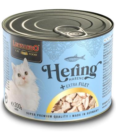 LEONARDO Herring + Extra Fillet | (6 x 200g) Herring + Extra Turkey Fillet | Canned wet food with Extra Fillet | grain-free and with a high Via content - Buy Online on GoSupps.com